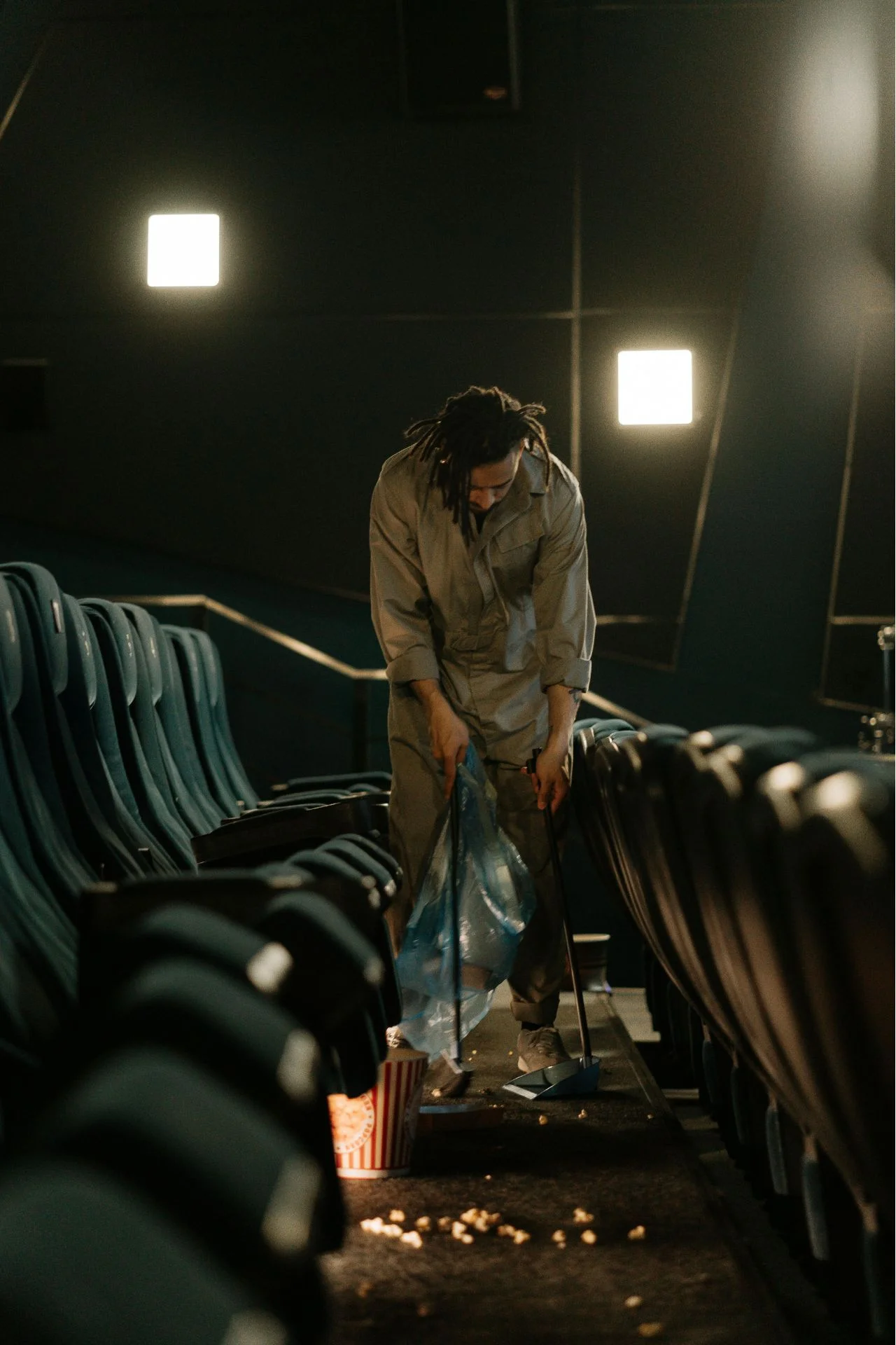 movie theater cleaning